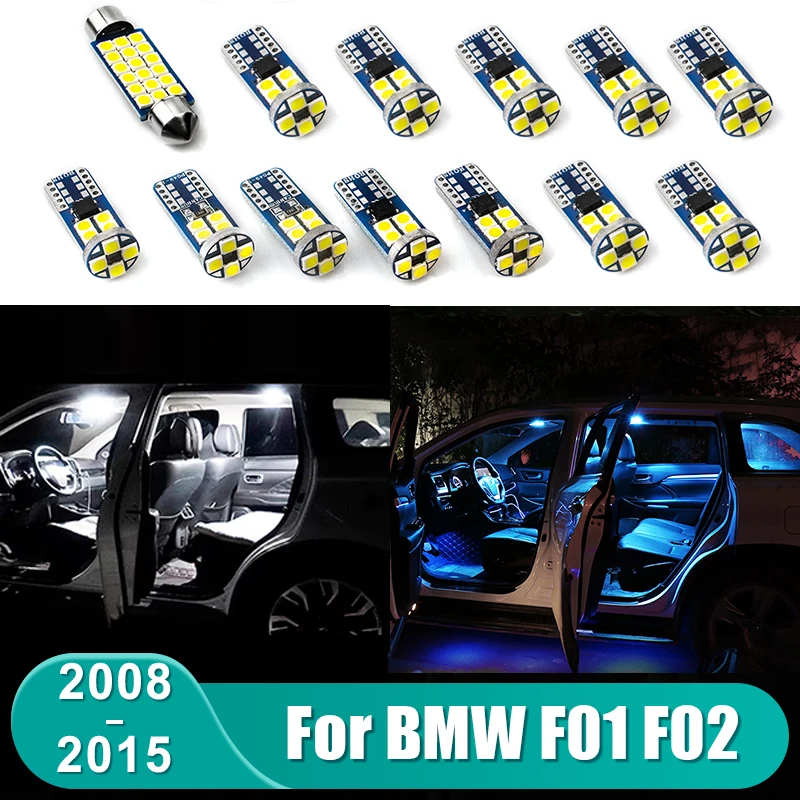

Для BMW 7 серии F01 F02 2008-2015 12 шт. Автомобильные светодиодные лампы Внутренняя купольная лампа для чтения Косметическое зеркало Светильник багажника Аксессуары