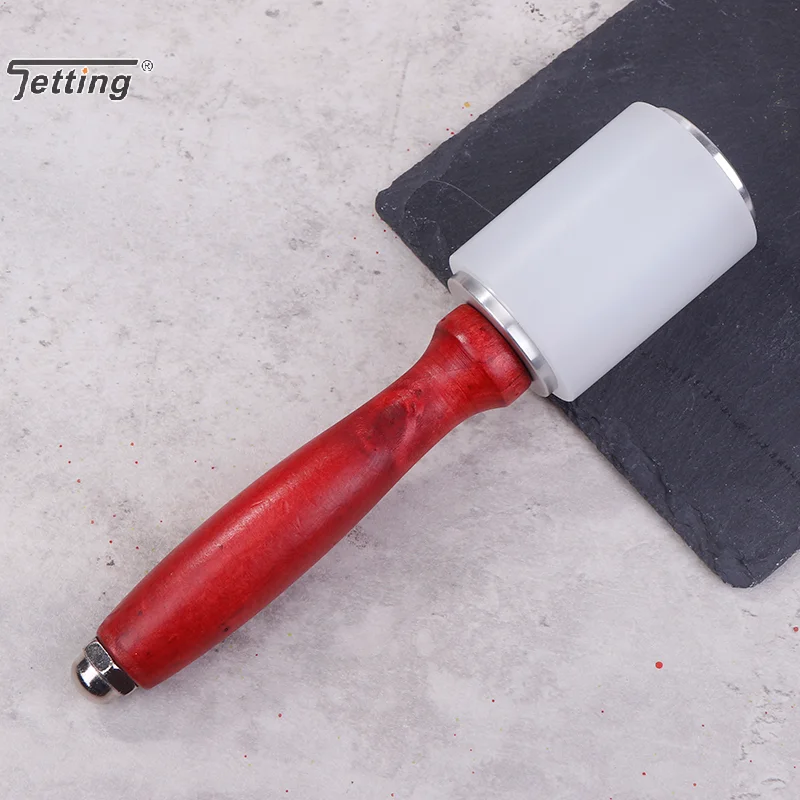 Leather Carve Hammer Nylon Hammer Mallet With Wood Handle For Home Hand Leathercraft Punch Printing Carving Tool Supplies