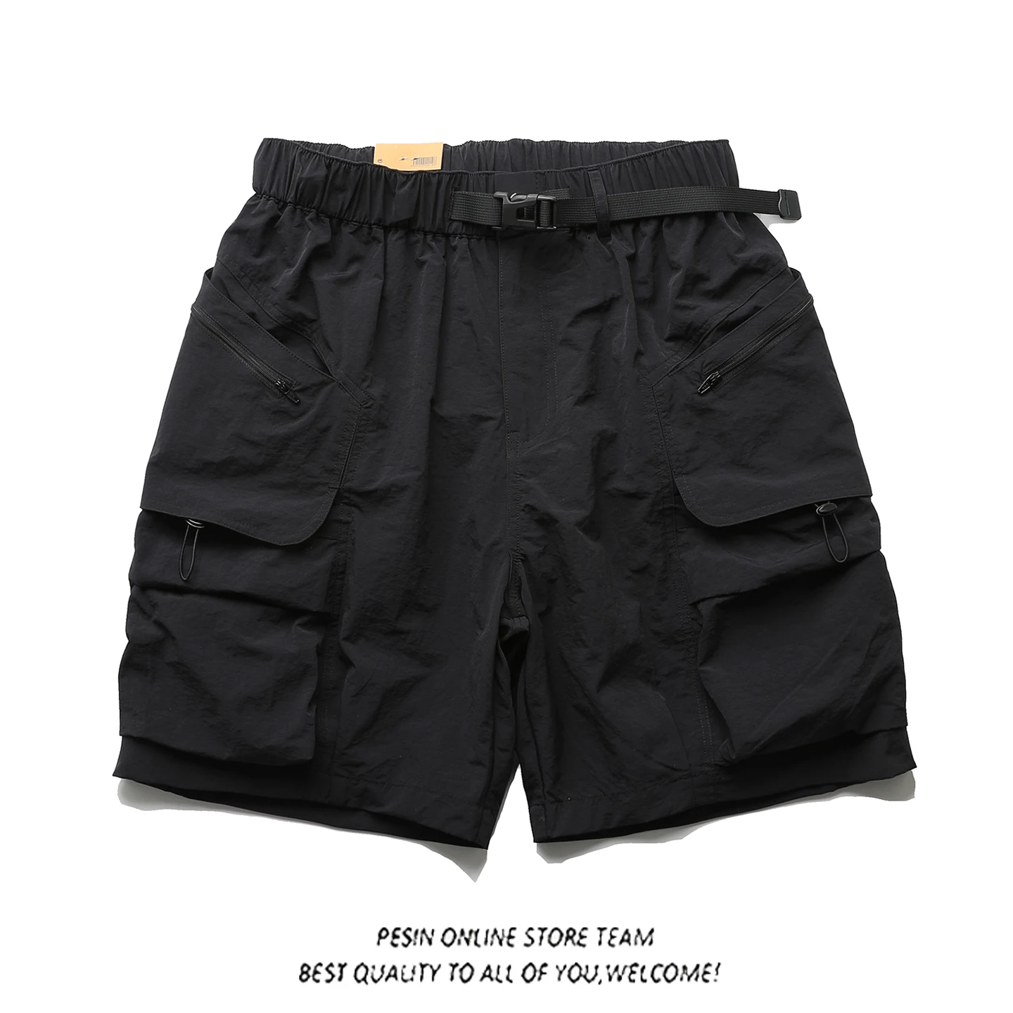 

Loose Fit Men's Workwear Shorts Five-Pocket Breathable Quick Dry Outdoor Cargo Shorts Comfortable Nylon Summer Shorts