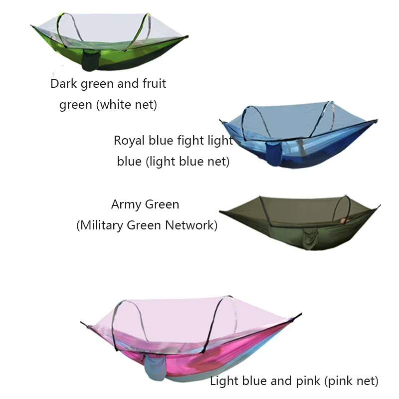 

Portable 1-2 People With Mosquito Net Hammock Outdoor Camping Home Garden Tent Hammock High Load-Bearing Parachute Swing Hammock