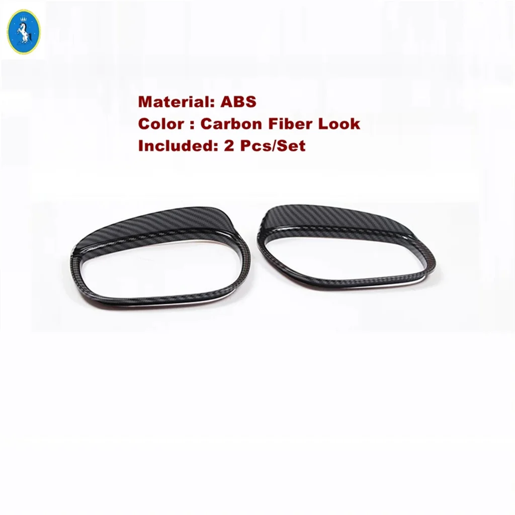 

Carbon Fiber Look Car Rearview Mirror Rain Eyebrow Frame Decoration Cover Trim ABS Accessories For Ford Mustang Mach E 2021 2022