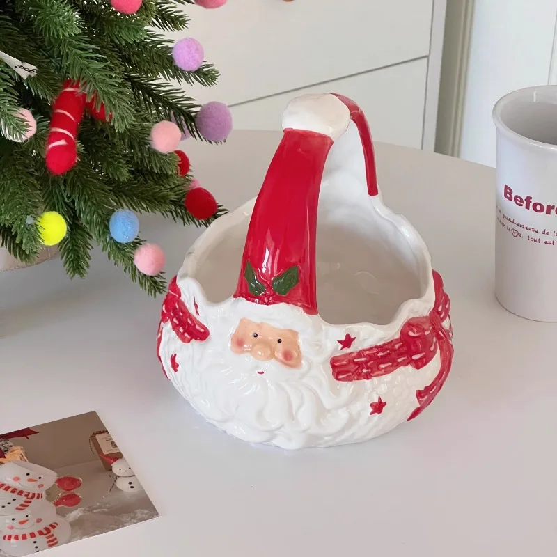 

Creative Santa Claus Basket Ceramic Storage Ornaments Living Room Bedroom Desktop Storage Storage Basket Crafts Home Decoration
