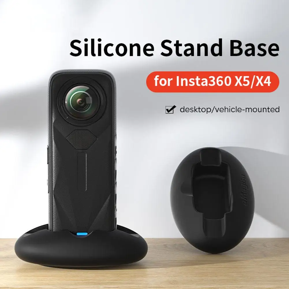 

Silicone Non-Slip Car Stand Base for Insta360 X5 Vehicle Mount Desktop Holder Lens Protector For Insta 360 X5 Accessories