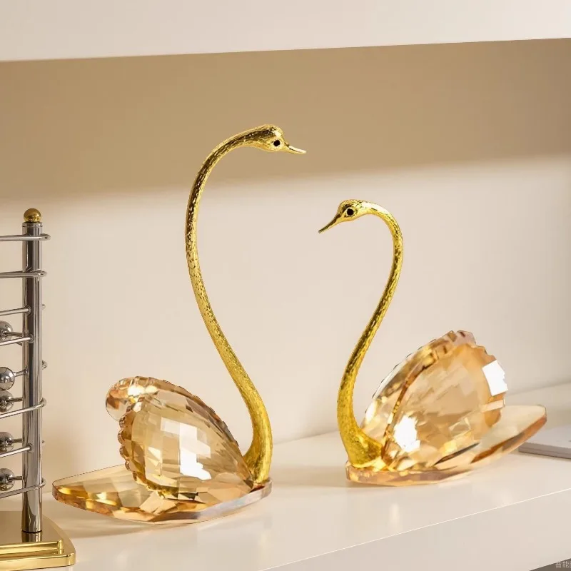 Crystal Swan Couple Decor 3