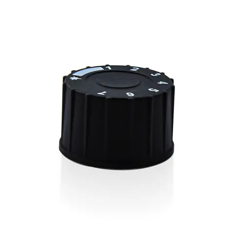 Minisit เทอร์โมสตัท710รุ่นเปลี่ยนแก๊สลูกบิดวาล์วเทอร์โมสตัทควบคุมอุณหภูมิมือจับสวิตช์พลาสติกสีดำ2ชิ้น