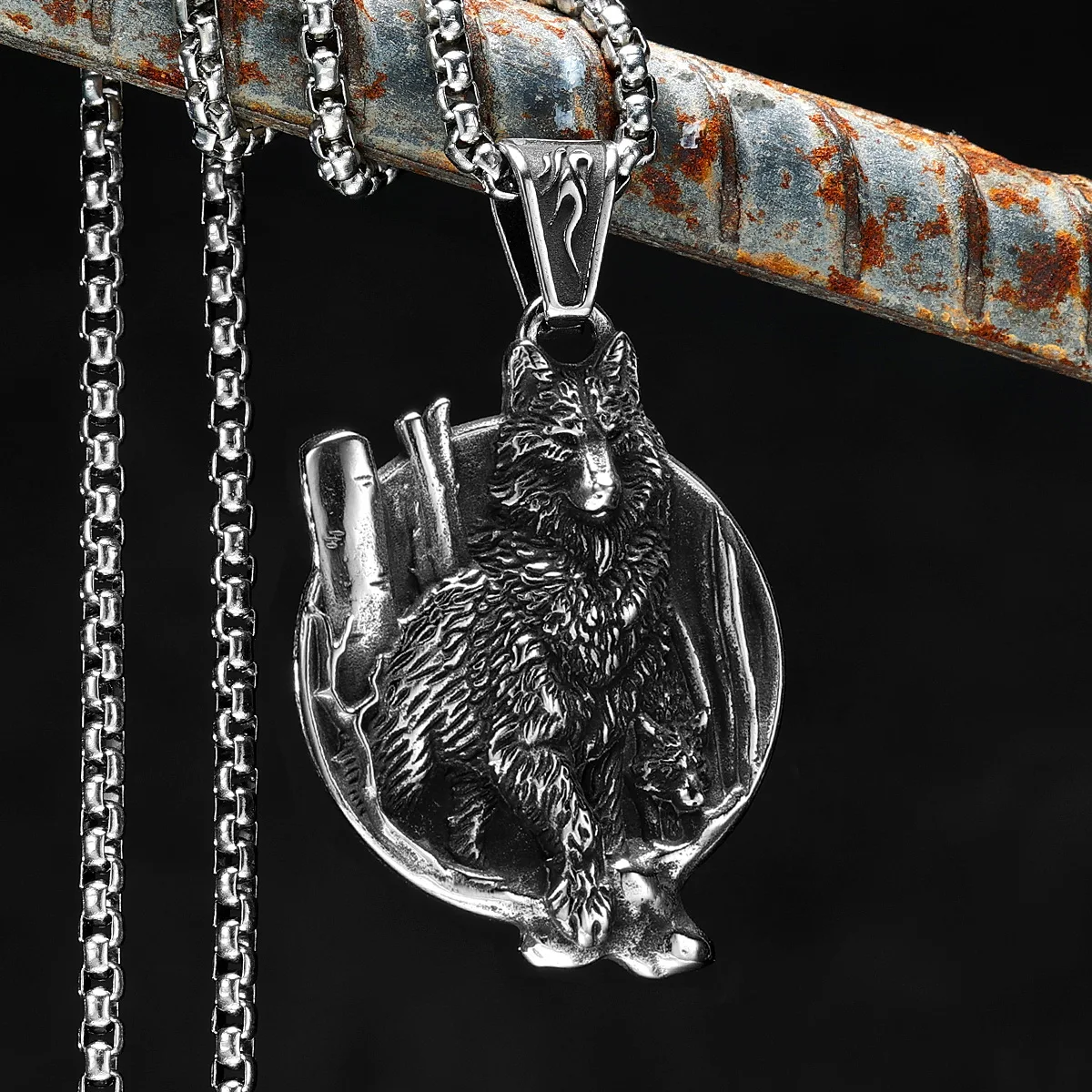 3D Альфа Волк мужские ожерелья с подвеской ювелирные изделия из нержавеющей стали мужские и женские индивидуальные аксессуары в стиле панк хип-хоп подарки оптом