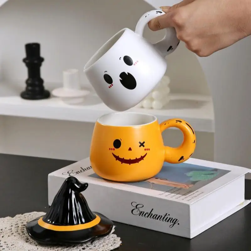 

Halloween Mugs Ghost Mug Halloween Mugs Fun Mugs Ghost Cup With Lid Spooky Ceramic Cute Mugs Halloween Ghost Cup For Halloween