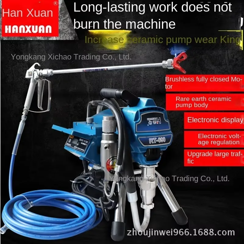 المهنية التلقائي طلاء اللاتكس لتقوم بها بنفسك قوة بندقية رذاذ المكبس الكهربائي ارتفاع ضغط آلة بدون هواء ميزة فرش #5