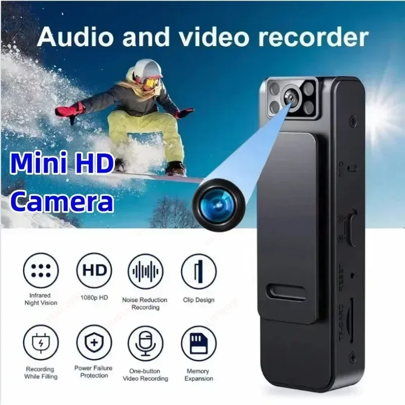 Portable 1080P HD Action Camera Back Clip Infrared Night Vision Sports Action Cam Motion Detection Audio Video Recorders BodyCam