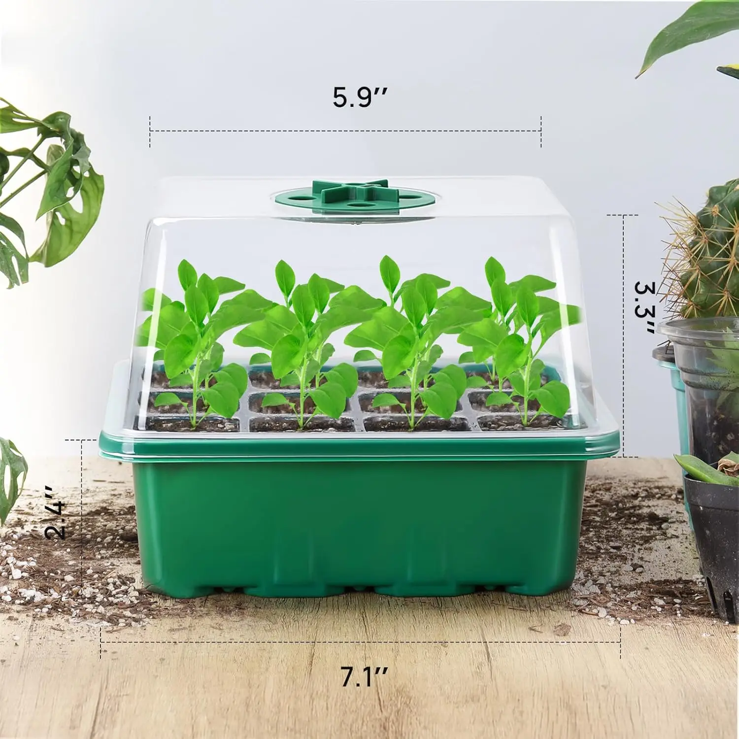 Seed Starter Tray Plant Starter Kit and Base Mini Greenhouse Germination Kit for Seeds Growing Starting