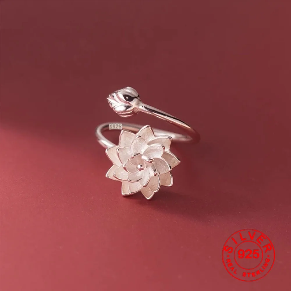 BFCLUB Silber Farbe Einfache Blume Ringe Für Frauen Geometrische Mode Offene Einstellbare Handgemachte Partei Schmuck Geschenk Allergie