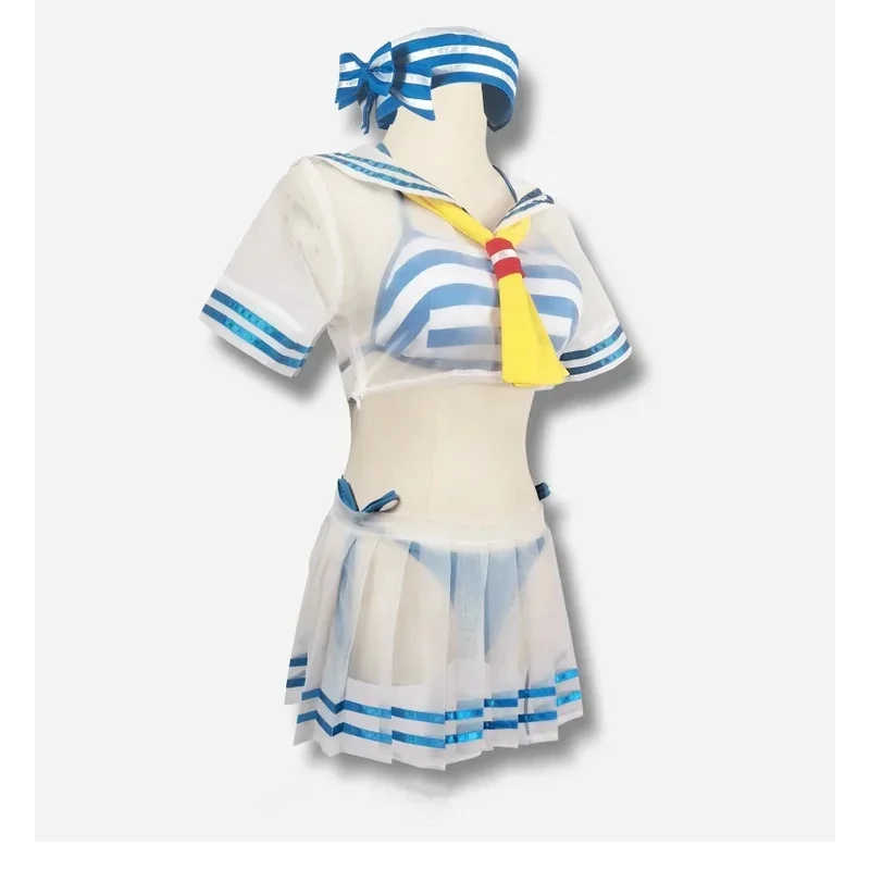 Ilustração Cosplay Roupa de banho para meninas, Re: A vida em um mundo diferente de Zero Rem Fantasia, Fato de marinheiro para mulheres, Skir de verão