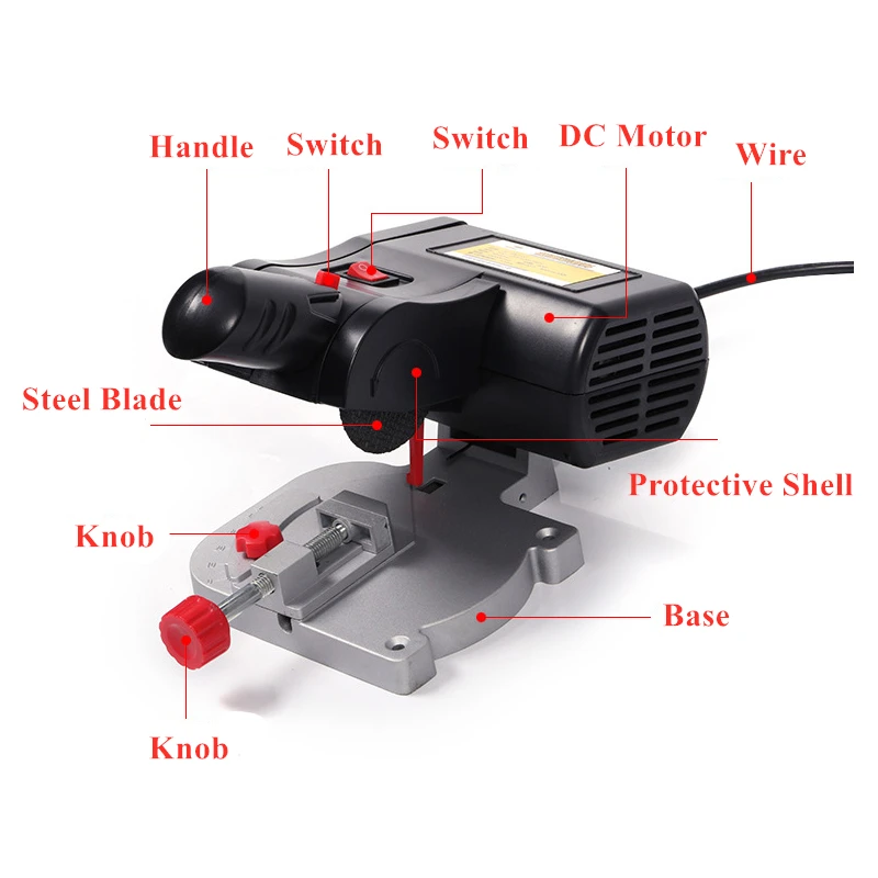 4000r/min Electric Table Saw Bench Miter Cutting Machine Steel Blade Metal Wood Plastic Cutting Tools Adjust Miter Gauge US EU