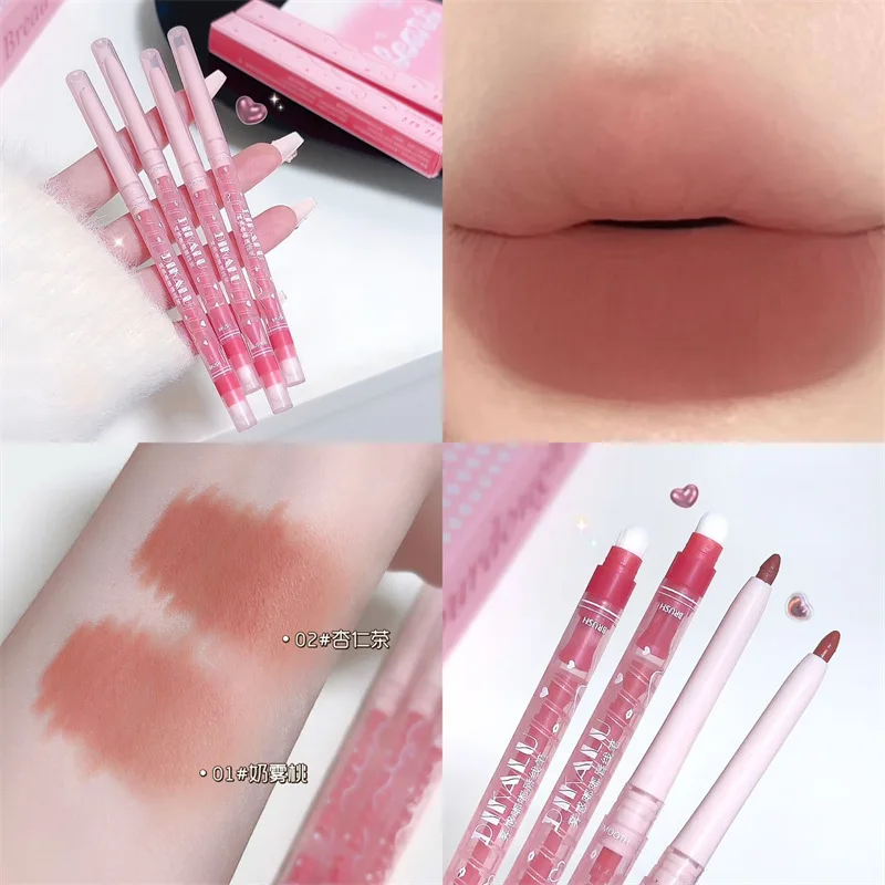 Delineador de labios B1 - Tipo boceto Delineador de labios Maquillaje en cinta de color Cepillo de labios Principiante Portátil