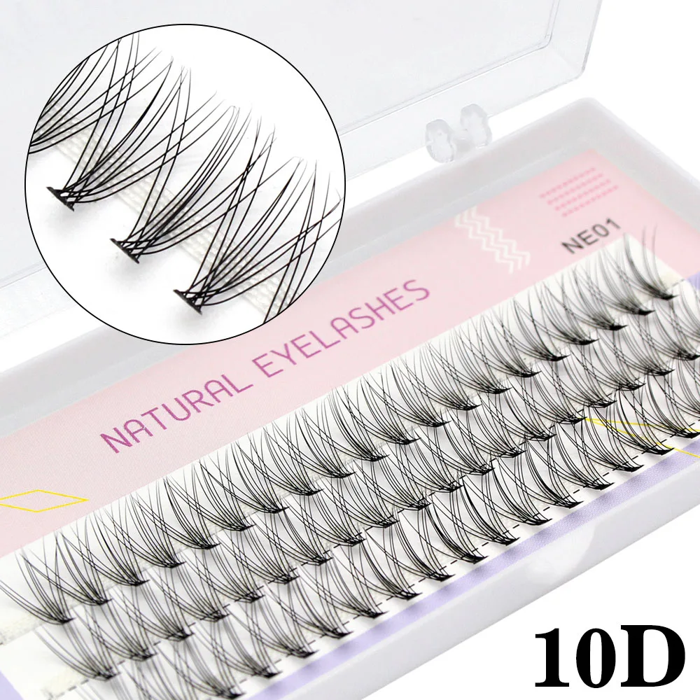 High Qualiaty Basic 10D Silk Individual Eyelash Extension False Volume Cluster Mink Lashes Natural Faux Makeup Eyelashes DIY