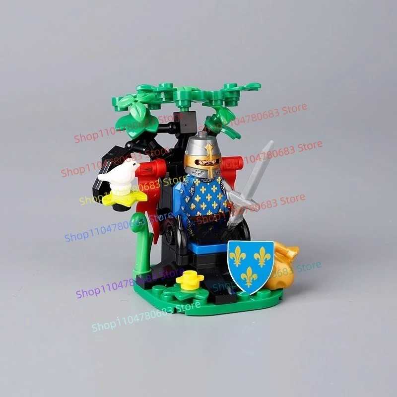 MOC New Building Blocks Doll Medieval Throne Knight Toy Gift Ornaments Collection