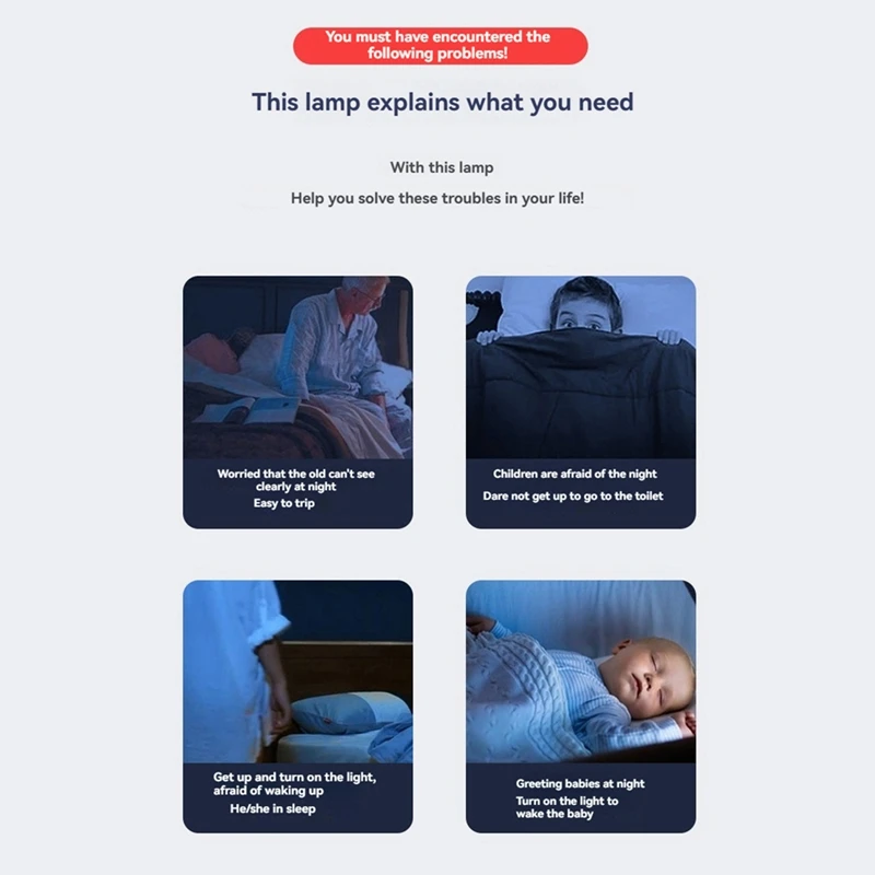 ABPQ-Sensor de movimiento LED luz nocturna lámpara regulable para habitación de niños de bajo consumo Sensor de atardecer al amanecer lámpara de escalera enchufe de la UE