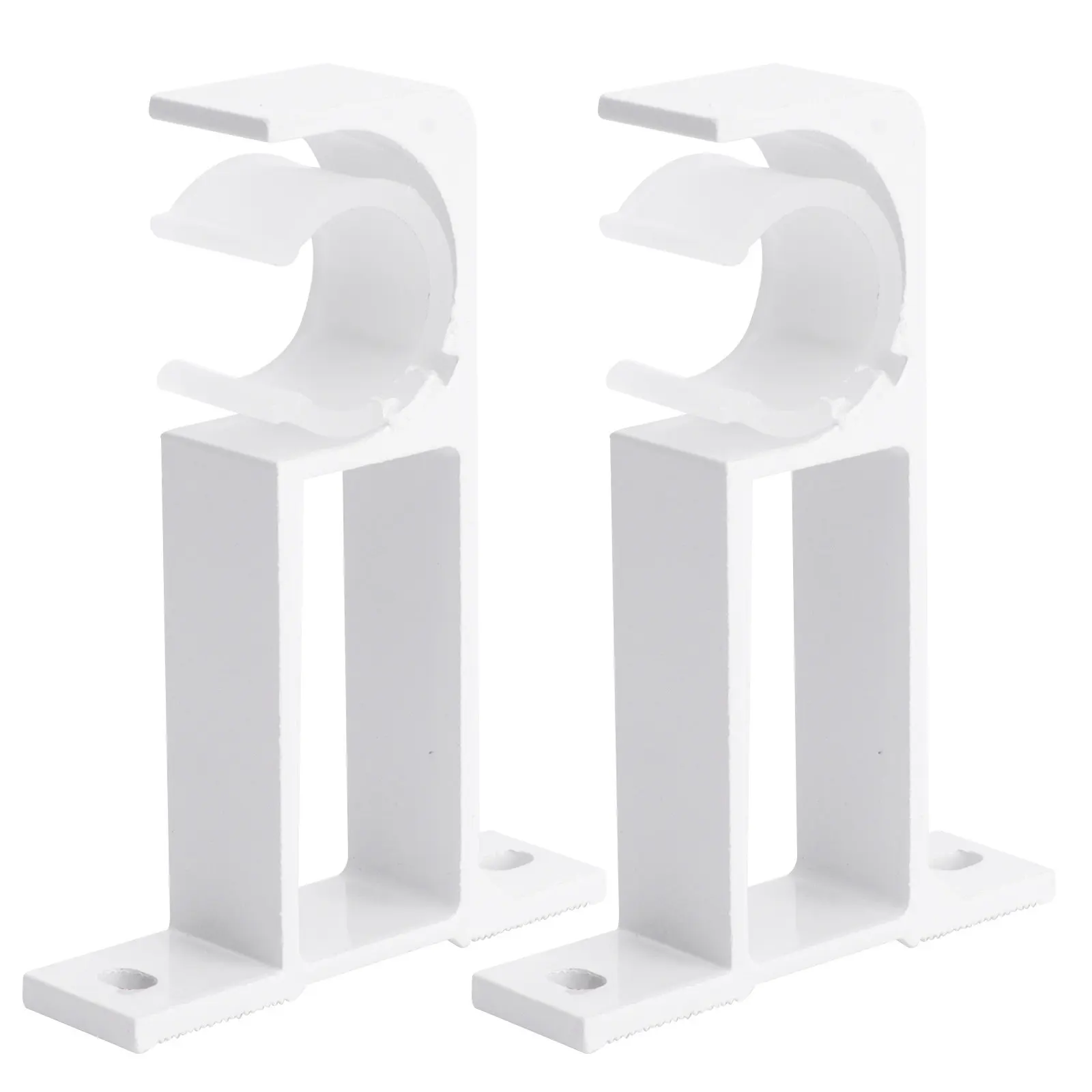 2Pcs Premium Aluminum Alloy Curtain Rod Side Mount Bracket Heavy Duty for Valance Rod Roma Pole Bedroom Living Room Kitchen