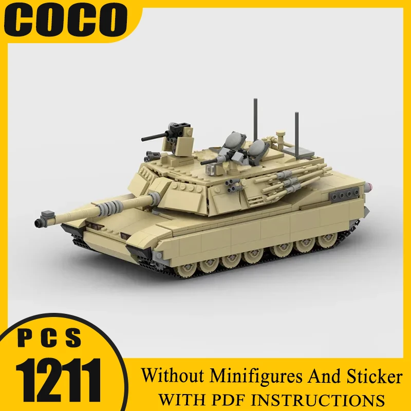 

Военная серия Moc Building Blocks M1A2 Abrams Модель танка Технология Кирпичи DIY Сборка Бронированный автомобиль Игрушки для