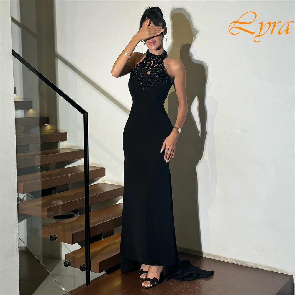 カスタマイズされたホルタージャージマーメイドイブニングドレス繊細なビーズパーティードレス気質セクシーな特別な日のドレス