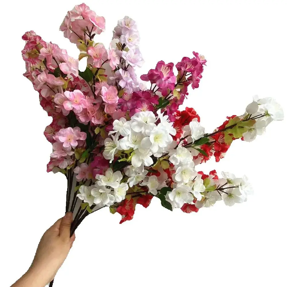 One Silk Artificial Cherry Blossom Branch More Flower Heads 67cm for Wedding Sakura Tree Decoration