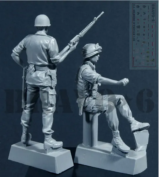 1/35 Scale Die-cast Resin White Model US Soldier Model Needs Manual Coloring Model Free Shipping