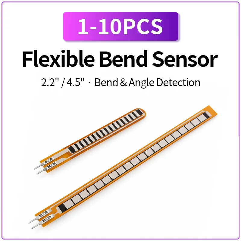 1-10PCS 2.2 4.5 Inch Flex Sensor Bend Sensor Flexible Resistor Angle Detection Sensor for Robot Electronic Glove