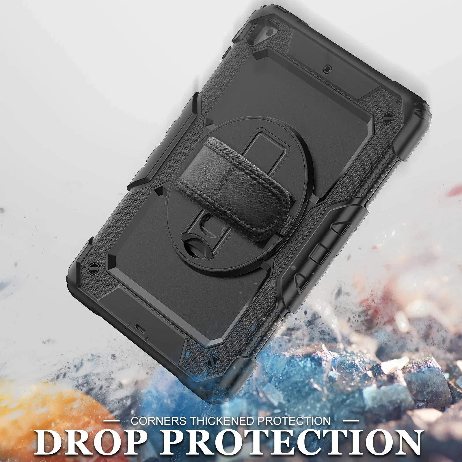 Funda a prueba de golpes con soporte para lápiz, Protector de pantalla PET y correa para el hombro, para iPad 10,2, 7, 8, 9, 2019, 2020, 2022, 10,2