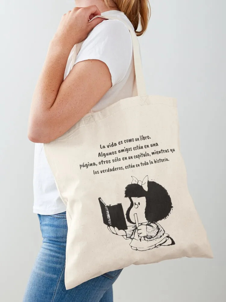 

Funny Quotes in Spanish with Mafalda Tote Bag Gift bags Shopper tote bags men