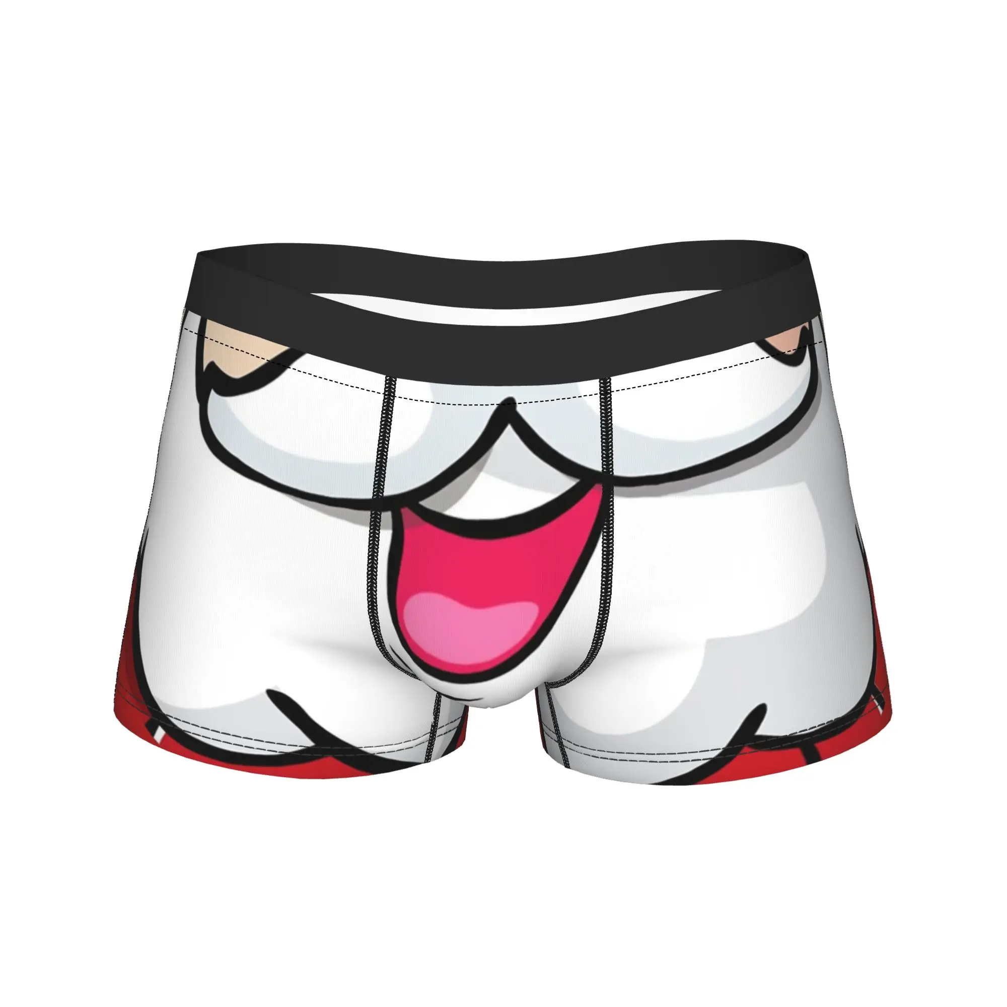 Men Santa Smile Christmas Long Underwear Snow Reindeer Winter Cute  Boxer Briefs Shorts Panties Male Polyester Underpants M-XXL