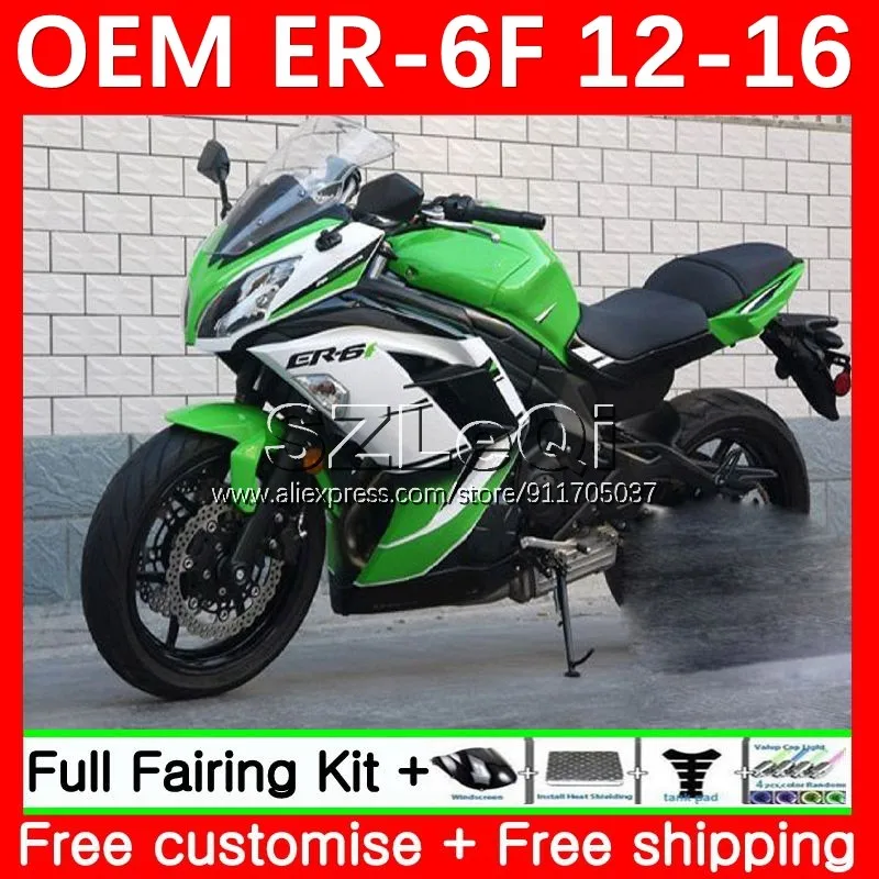 Injection Kit For KAWASAKI NINJA 650R Stock green ER6 F ER 6F ER6F 12 13 14 15 16 1No.14 ER-6F 2012 2013 2014 2015 2016 Fairing