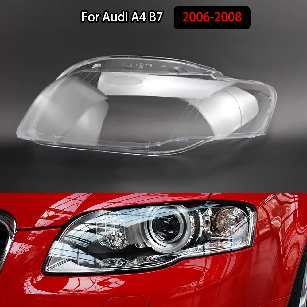 

For Audi A4 B7 2006-2008 Headlamp Cover Transparent Headlight Shell Lens Plexiglass Replace Original Lampshade