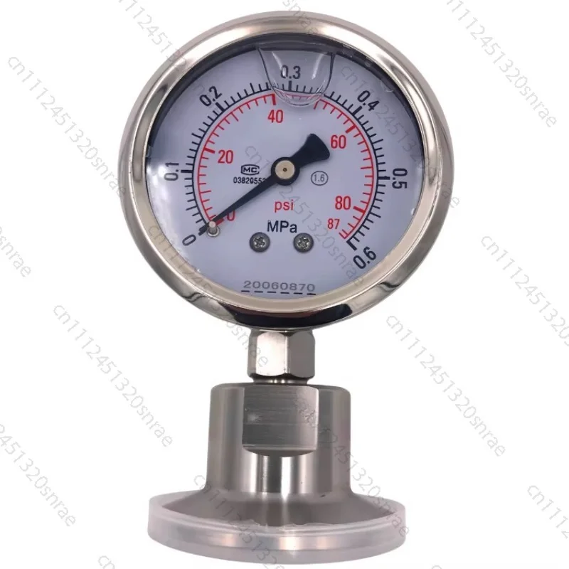 SS304/SS316L Clamp Diaphragm Pressure Gauge DIN/ISO Standard for Hydraulic Systems in The Sanitary Chemical/Food Industry