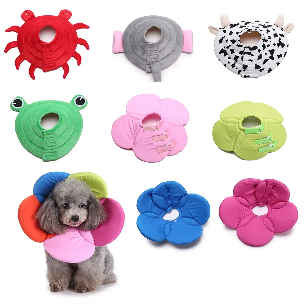 Dog Surgery Collar, Anti Barking Collar Dog,Flower Shape Recovery Collar for Pomeranian,  Isabelino Surgery Collars Accessories