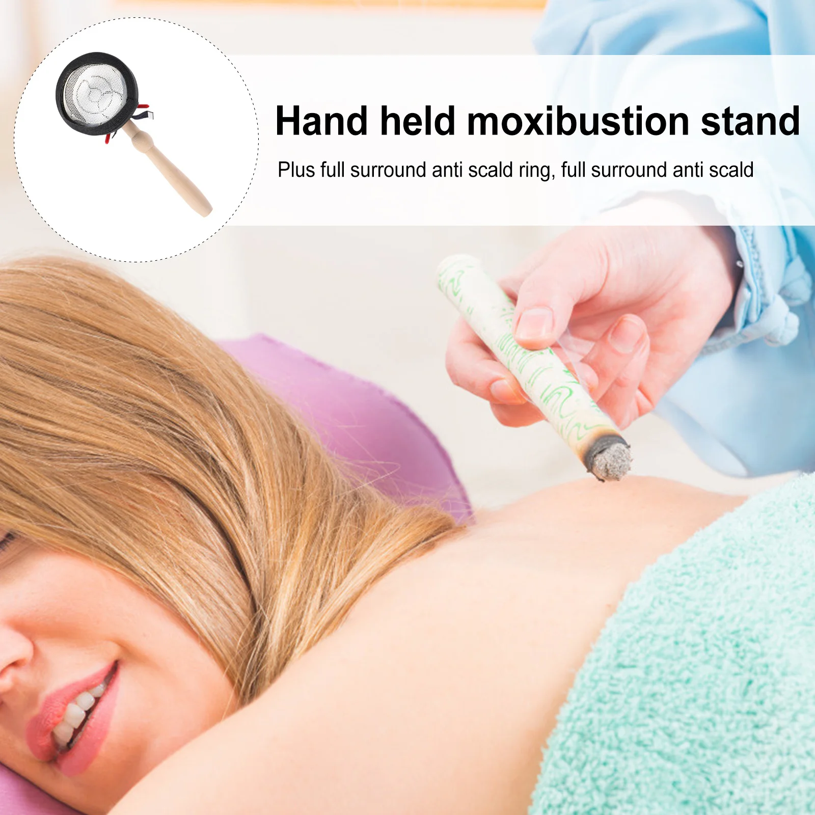 1Set Moxa Stick Holder Adjustable Steel Ring Ash Tray Moxibustion Tool Home Salon Moxa Roll Fixing Rack Burner