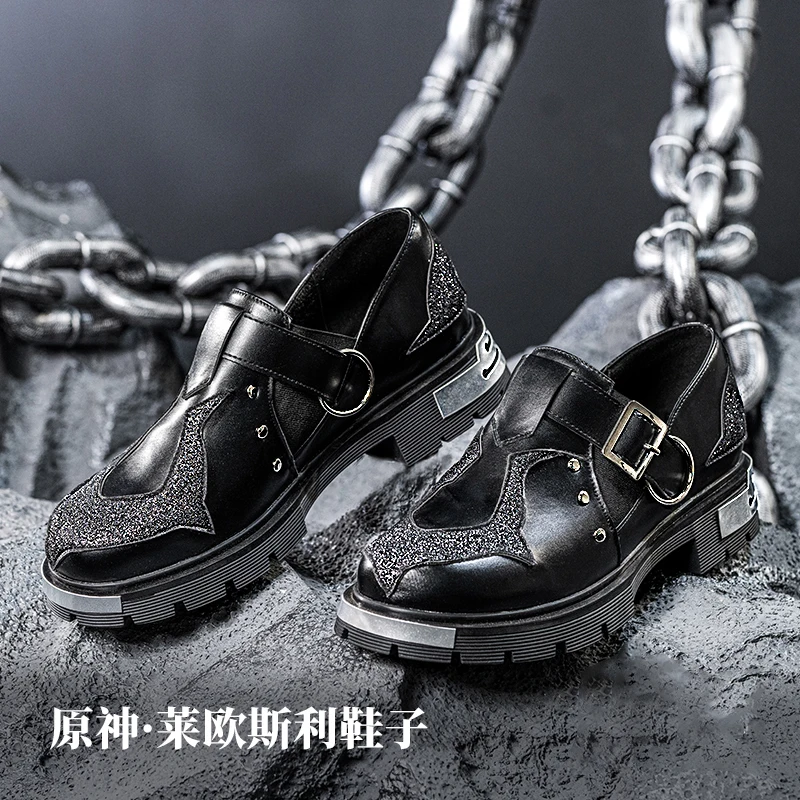 In stock Genshin Impact Game Cos Fontaine Warden Wriothesley Shoes Cosplay Props Men Shoes