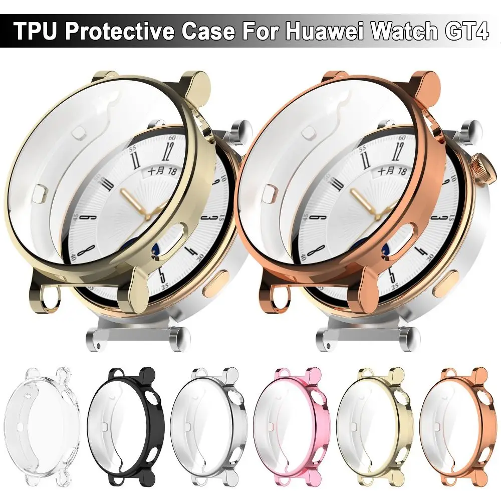 New Full Cover TPU Case Bumper Watchband Screen Protector Smart Soft Protective Shell for Huawei Watch GT 4 41/46mm