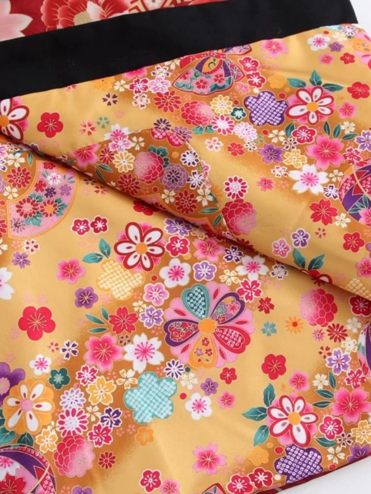 Женское двустороннее зимнее домашнее пальто в японском стиле — легкое хлопковое кимоно с накидкой и теплым запахом