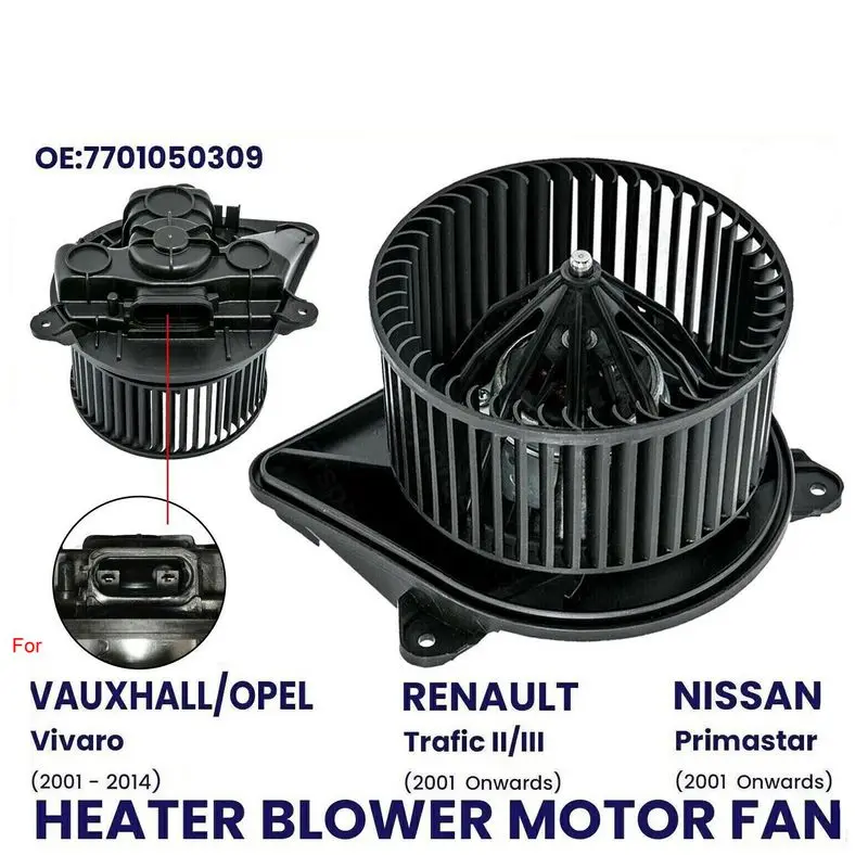 

HEATER BLOWER FAN MOTOR FOR RENAULT TRAFIC MK2 2001-ONWARDS 7701050309 RHD