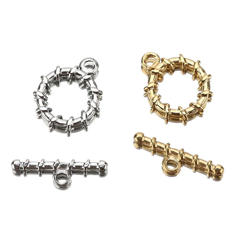 4 Sets Stainless Steel Twist Rope OT Clasps Connectors for DIY Necklace Bracelet Thick Hooks Finding Jewelry Making Accessorie