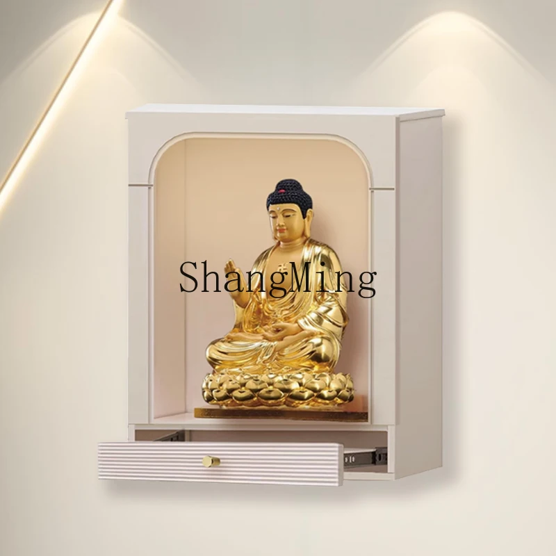 

SM Buddhist niche wall-mounted upper wall Bodhisattva offering table, Shentai household small God of Wealth offering table