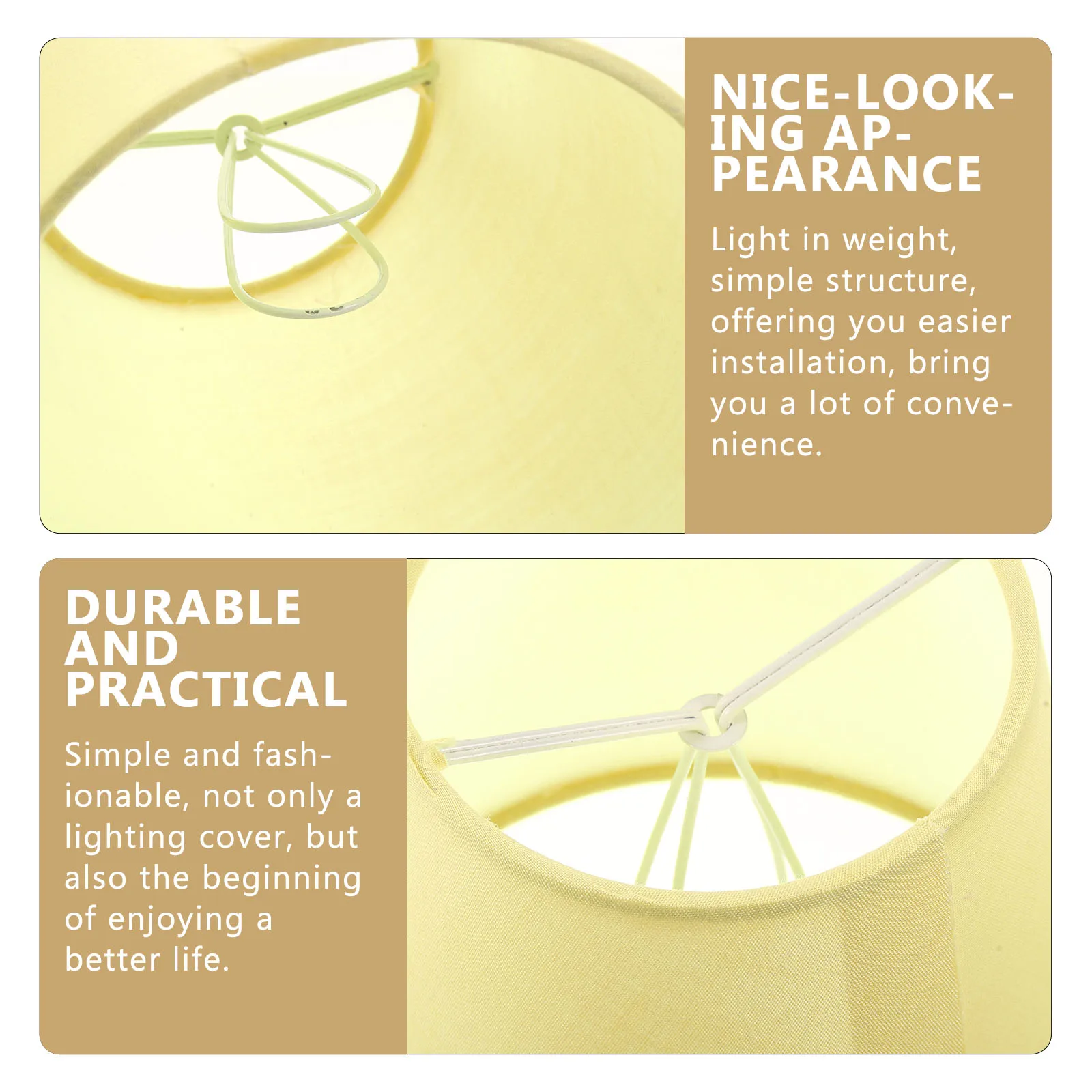 

Retro Yellow Fabric Lampshade Table Floor Desk Fixtures Simple Solar Lighting Outdoor lamp shades for hotel