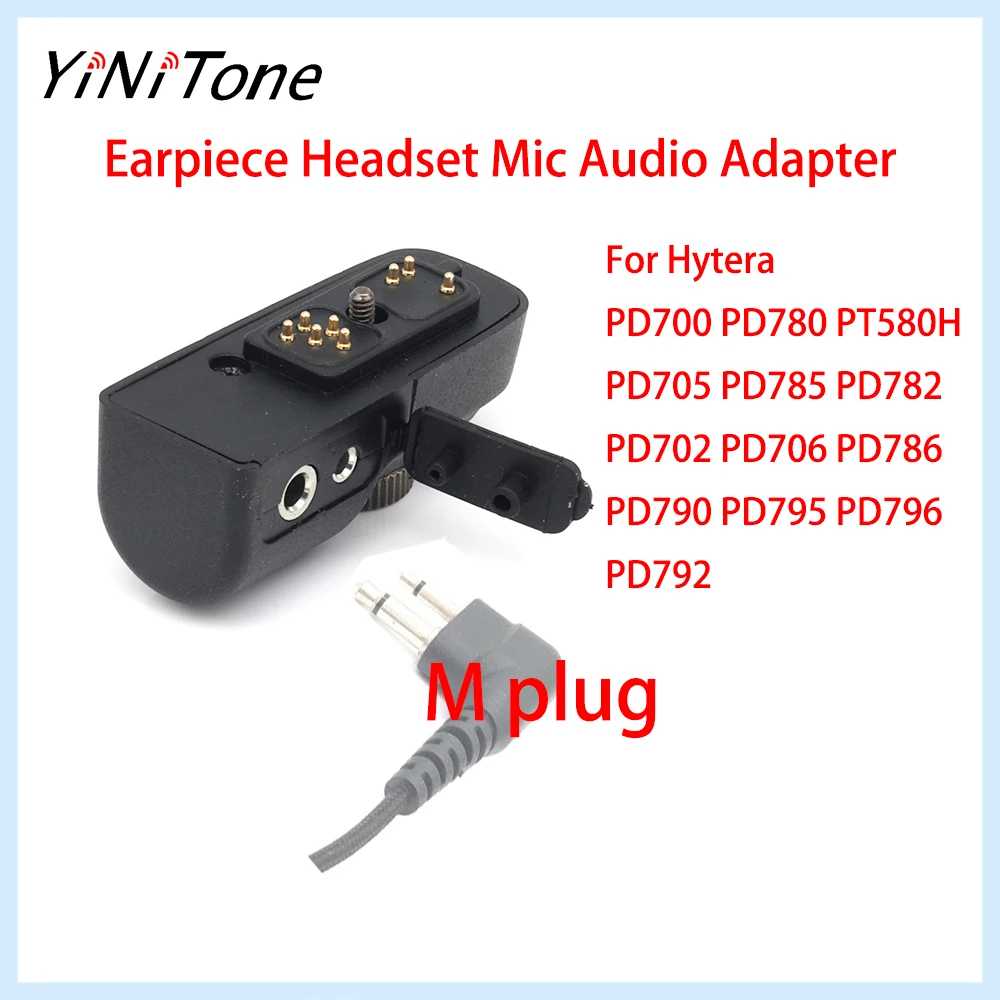 Earpiece Headset Mic Adapter for Hytera PD700 PD780 PT580H PD785 PD792 Radios - Durable  Easy to Use