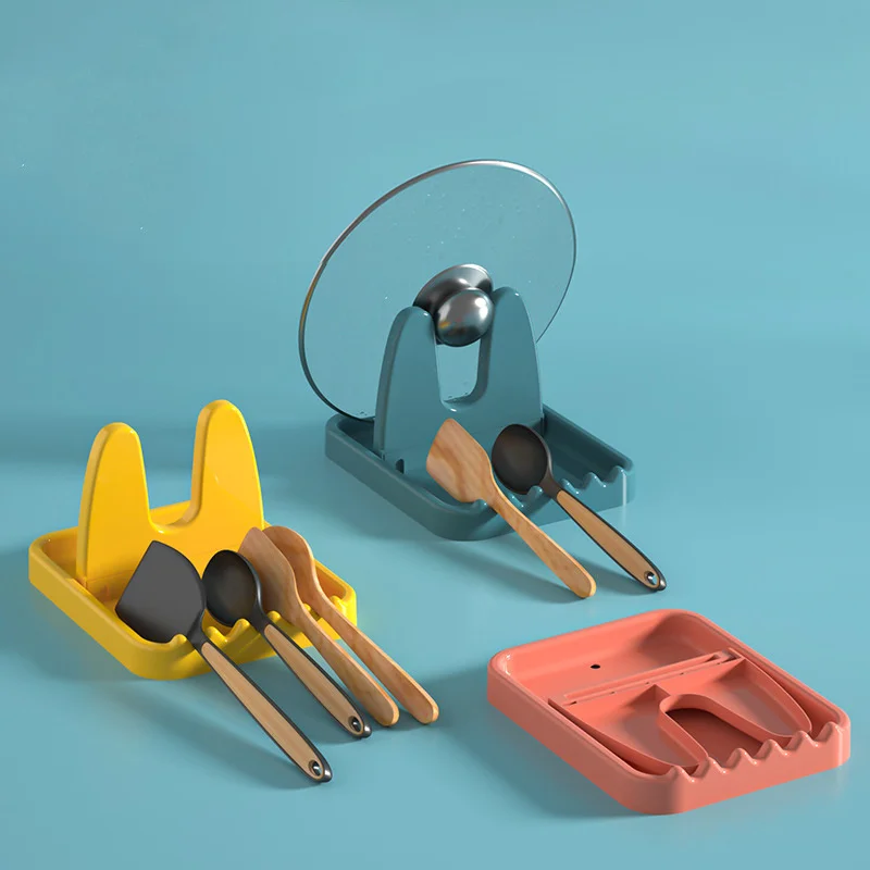 Faltbarer Topfdeckelhalter aus Kunststoff, Küchenorganizer für Gabeln, Spatel, Pfannendeckel, Geschirr-Aufbewahrungsregal