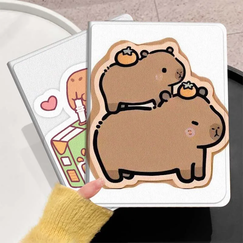 

Popular Art Cute Capybara Gift For Huawei MediaPad T5 T10s M6 M5Lite SE Honor Tab 5 6 7 V7 V8 X8a X9a Pro Soft Tablet Case