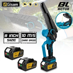 8 Inch Brushless Electric Saw Cordless Oil Electric Chain Saw Garden Wood Logging Chainsaw Power Tools For Makita 18V Battery