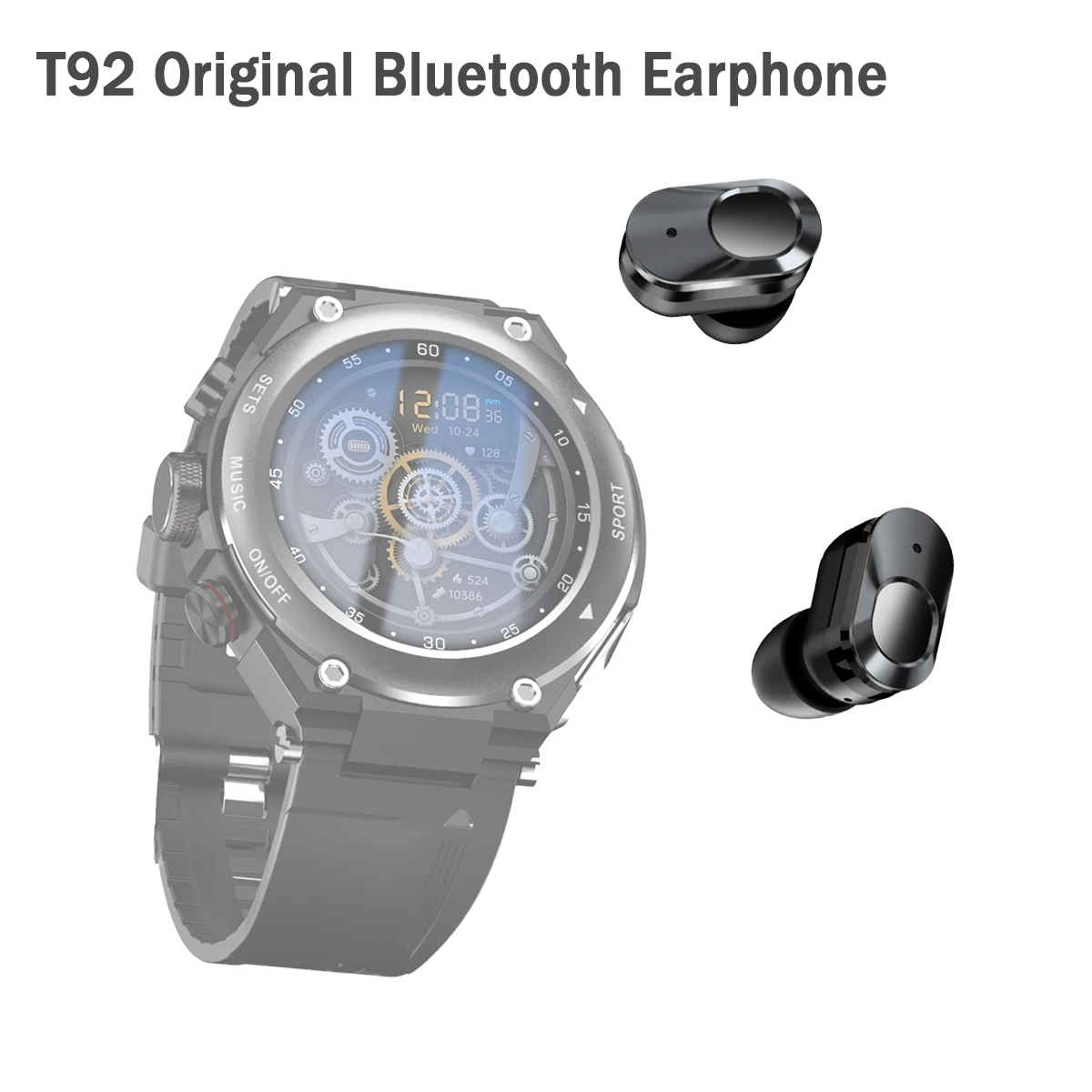 T92 Original Bluetooth Earphones HIFI Sound Quality Waterproof Earplugs Headset Apply To Portable Charging Of T92 SmartWatches