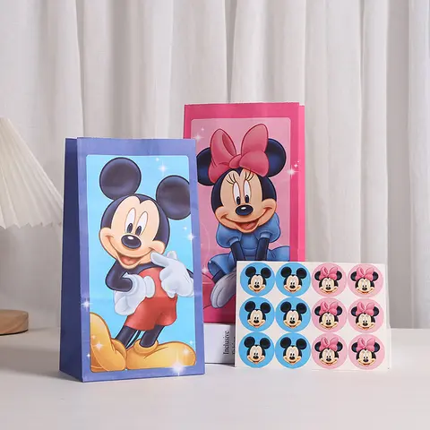 20/50pcs Cartoon Mickey Minnie Mouse Birthday Party Candy Box Baby Shower Favor Candy Bag Decoration Supplies Paper Gift Box