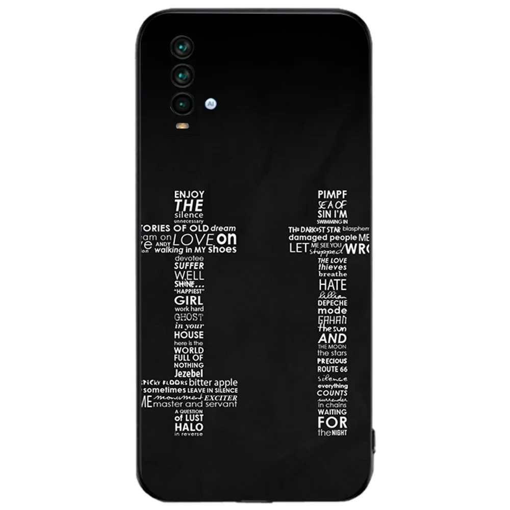 D-Depeche Mode Rock Phone Case For Xiaomi 11 Redmi Note 11 5G 8T 9A 9 10T Note8Pro Note9 12SUltra Black Case