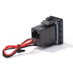 Blank RJ45 Microphone Mic Socket Adapter UHF Radio Pass Through Connector RJ45 UHF Radio Pass Through Connector Auto Accessories